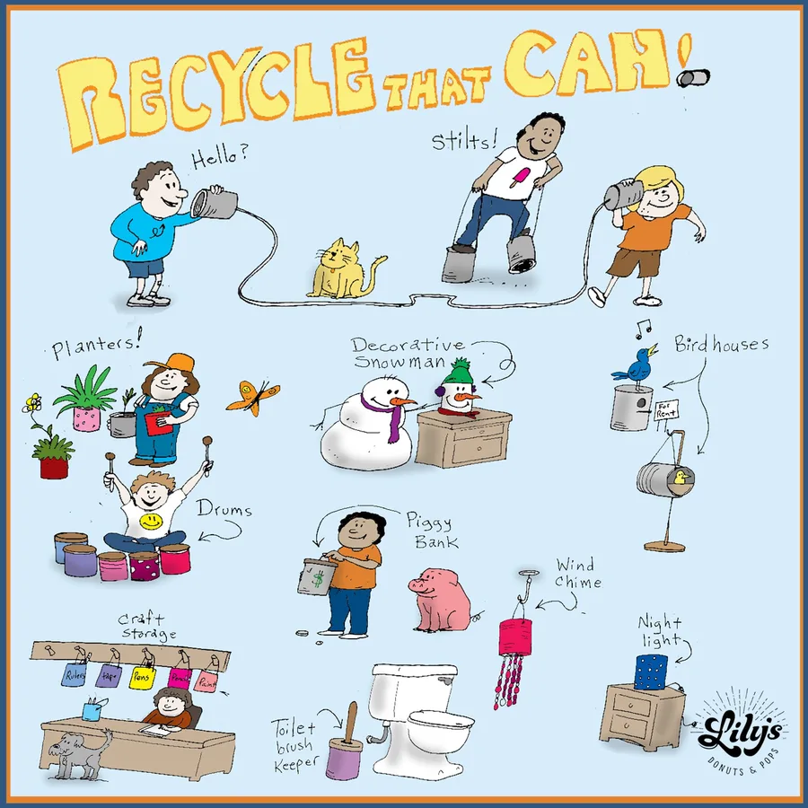Volume 1 of Lily's hand-drawn "Recycle That Can!" illustration series
