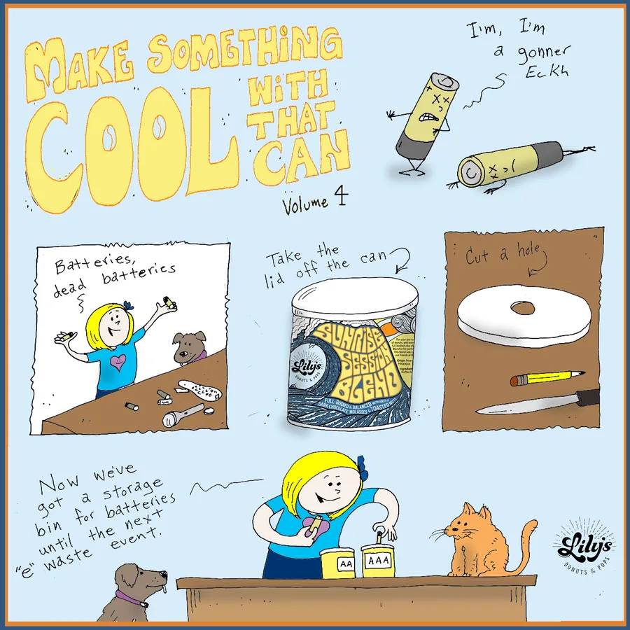 Volume 4 of Lily's hand-drawn "Recycle That Can!" illustration series